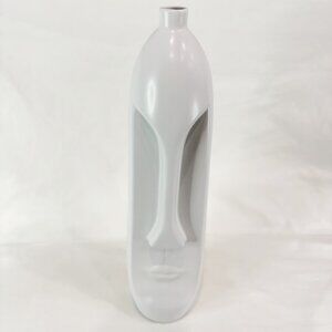 1980's Face Vase Pier One 15.5" Tall Flower Vessel Cream Colour